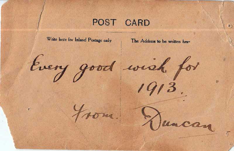 1913 Postcard from Duncan